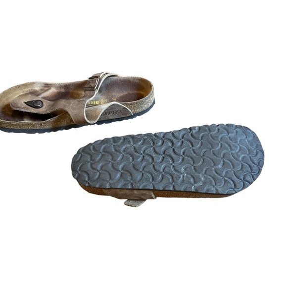 Birkenstock Gizeh Women 38 Brown Bronze Birko-Flor Thong Sandals Leather - Picture 6 of 6